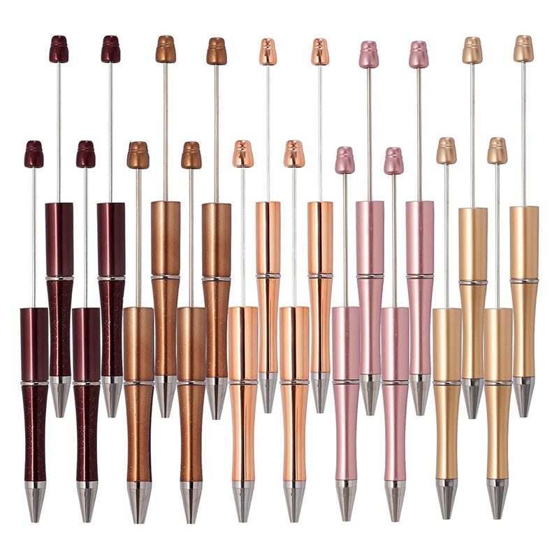 Stylos à perles en plastique, 25 pièces, pour bricolage, fournitures de décoration, bureau, école, marron, café, or Rose, Goldenrod