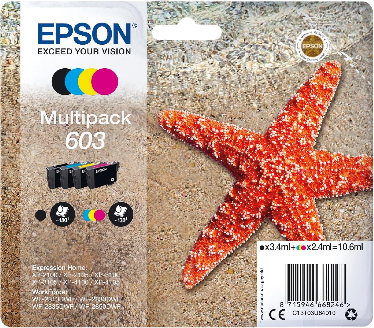 Multipack EPSON 1LB 4 couleurs encre 603