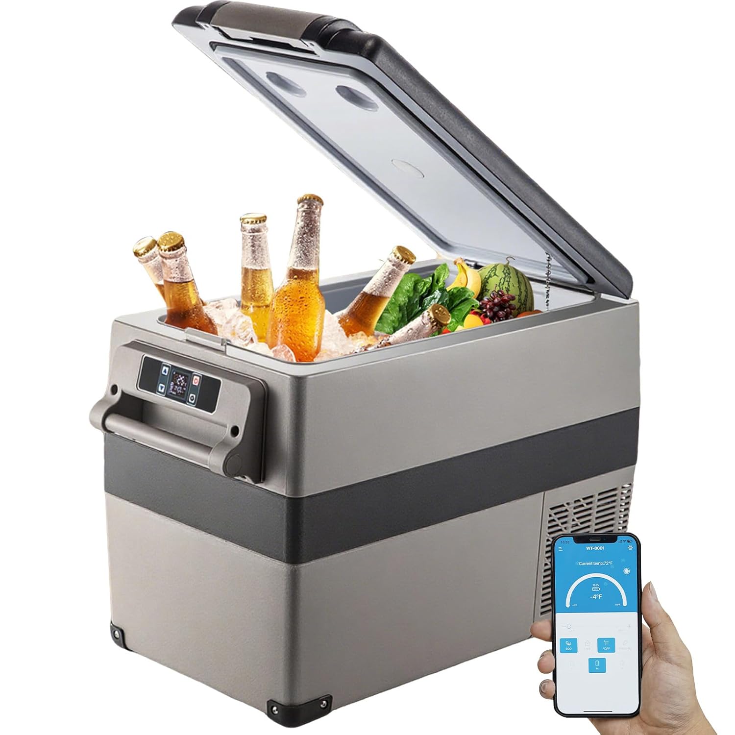 VEVOR Réfrigérateur Portable à Compression 45 L,Réfrigérateur de Voiture 693 x 345 x 456 mm，Mini Frigo Glacière Électrique 60W Réfrigération Rapide Conduite Sécurisée pour Maison/Voiture/Camping