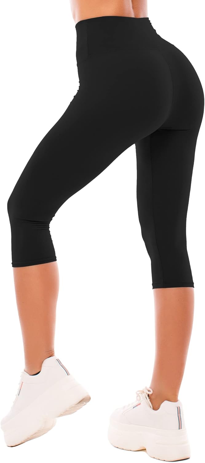SINOPHANT Legging 3/4 Femmes Pantalon de Sport, Jegging Taille Haute Femme Yoga Opaque Doux Corsaire Pantacourt