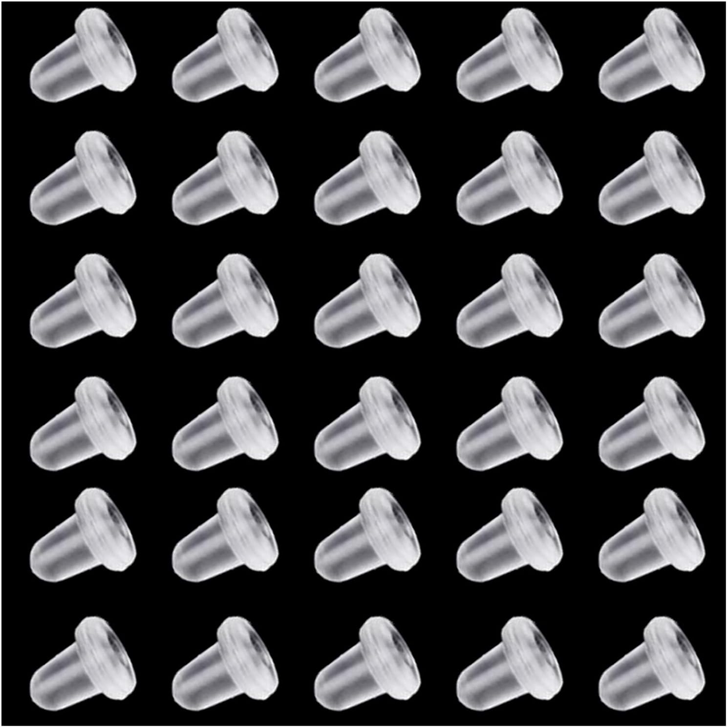 200 Pièces de bouchons d'oreille en silicone transparent, bouchons de boucle d'oreille, boucles de sécurité pour boucle d'oreille (taille 4 * 4 mm)(200 PCS)