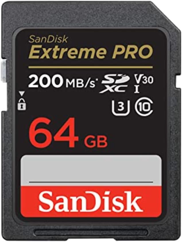 SanDisk 64 Go Extreme PRO carte SDXC + RescuePRO Deluxe, jusqu'à 200 Mo/s, UHS-I, Classe 10, U3, V30