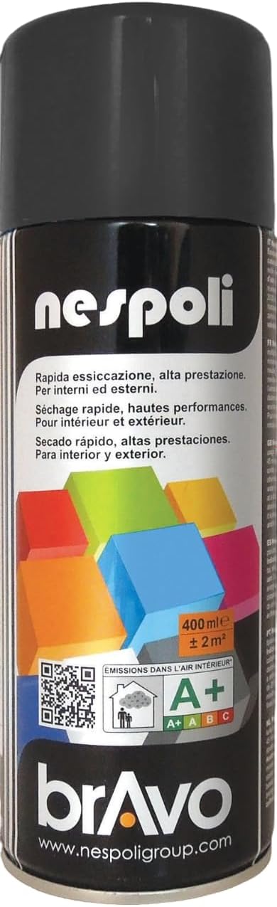 NESPOLI Aérosol peinture professionnelle noir mat 400 ml