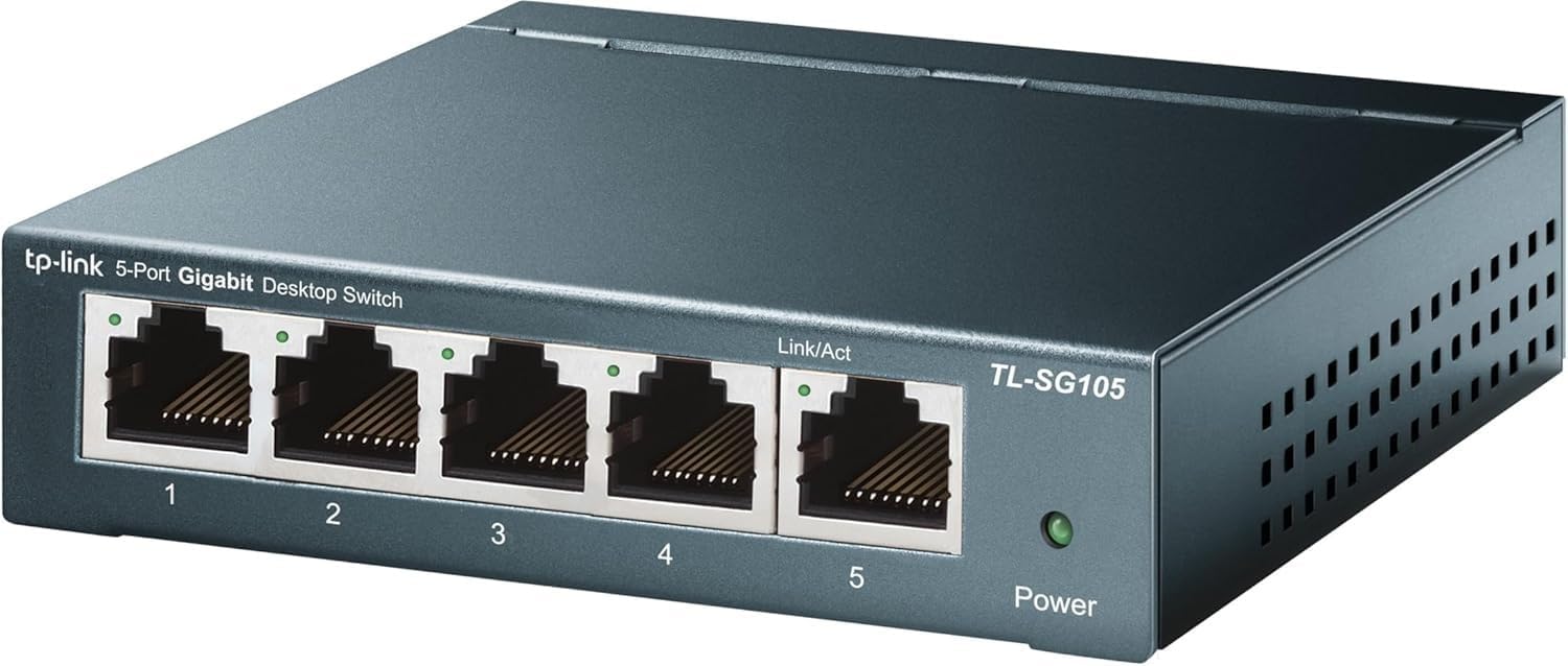 TP-Link Switch Ethernet Gigabit 5 Ports RJ45 Metallique 10/100/1000 Mbps, IGMP Snooping, Switch RJ45 idéal pour étendre Le réseau câblé pour Les Bureaux à Domicile, TL-SG105