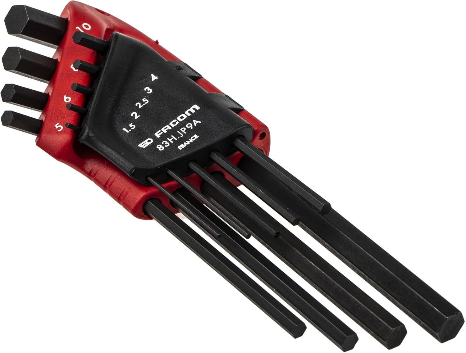 FACOM - Jeu de 9 Clés Allen Mâles Coudées 6 Pans - 83H.JP9A - 4 Types de Dimensions et de Têtes - Étui Compact à Volet Rabattable - Matériau Robuste - Pour Particuliers et Professionnels