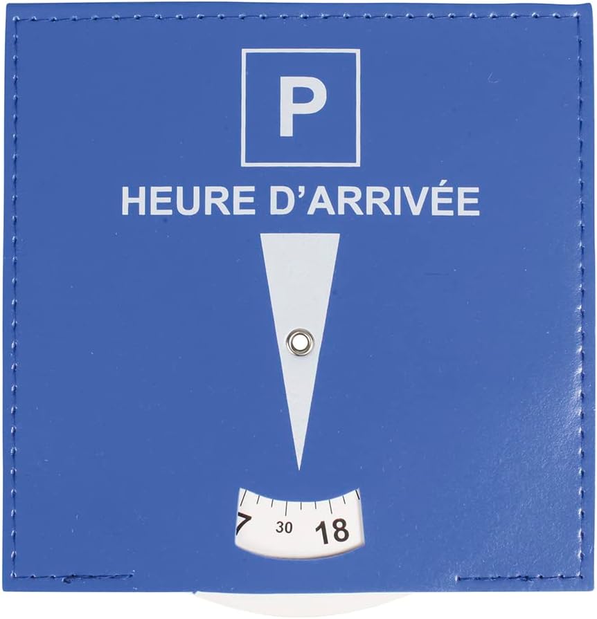 Turbocar - Disque de stationnement Zone Bleue Voiture - Dispositif européen - Permet de favoriser la Rotation des véhicules - Dispose d'une fenêtre où Le conducteur indique Son Heure d'arrivée