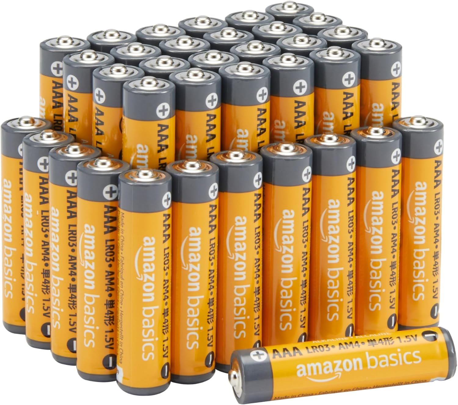 Amazon Basics Lot de 36 piles alcalines AAA haute performance, 1,5 V, durée de conservation de 10 ans