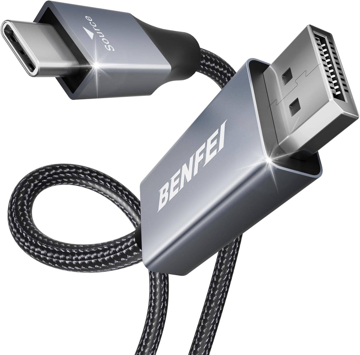 BENFEI Câble USB-C vers DisplayPort de 0,9 m (4K @ 144 Hz), câble USB Type-C vers DisplayPort [compatible Thunderbolt 3/4] avec iPhone 15 Pro/Max, MacBook Pro/Air 2023, iPad Pro, iMac, S23, XPS 17