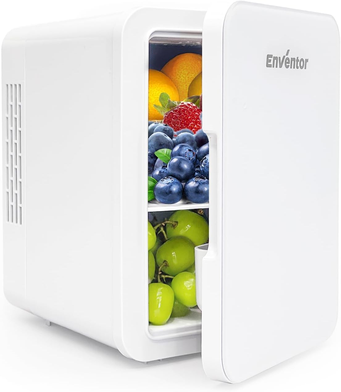 Enventor Mini Frigo 4 Litres, Petit Réfrigérateur Portable, 6 Canettes, Mini Réfrigérateurs Cosmétiques pour Cooler and Warmer, Petit Frigo pour Chambre/Voiture/Voyage/Boissons, Blanc