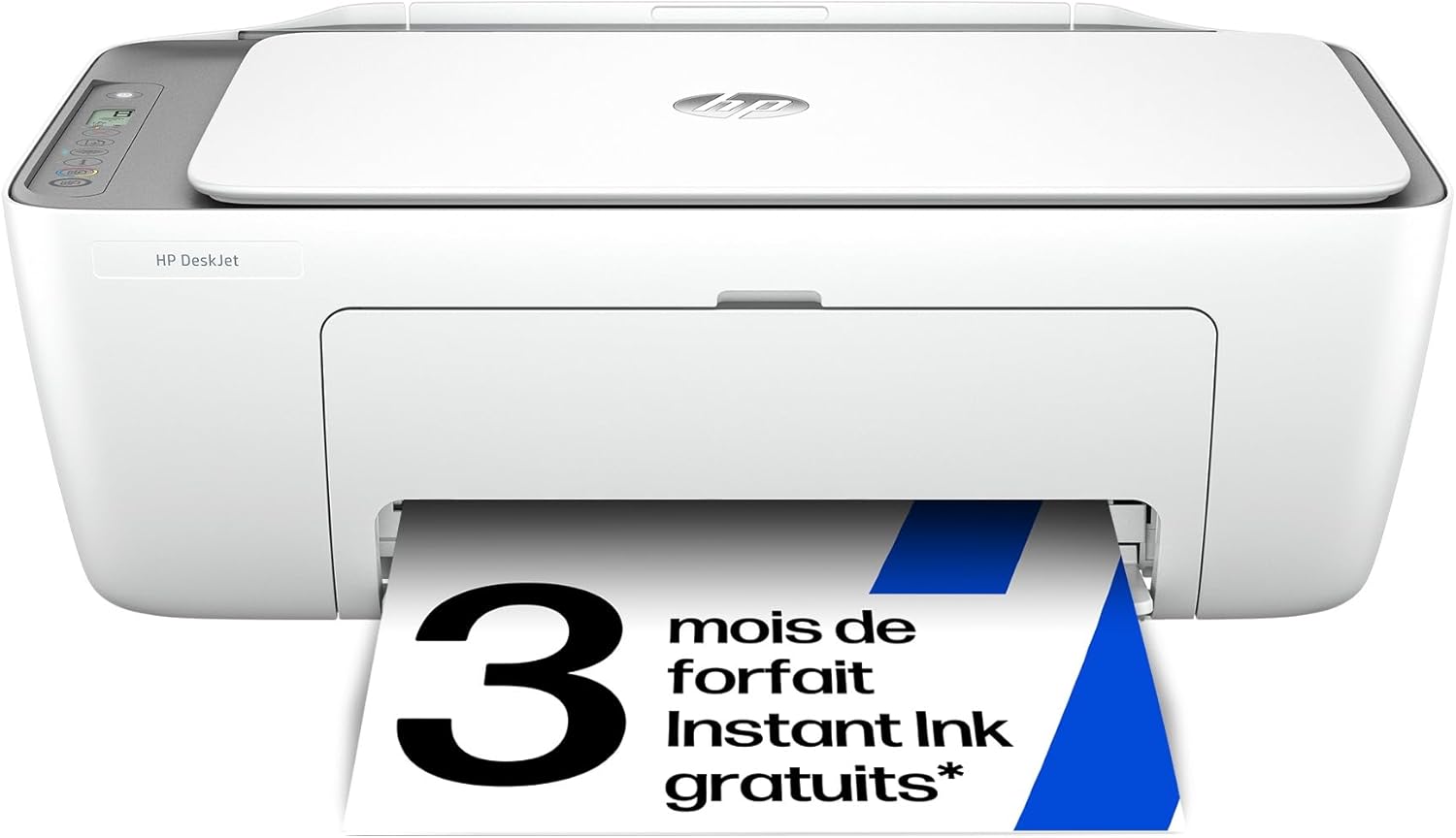 HP DeskJet 2820e, 588K9B, Imprimante tout en un, Jet d'encre, couleur, 3 mois d’Instant Ink inclus avec HP+, Photocopie, Scan, Impression, Wifi, Blanche et Grise