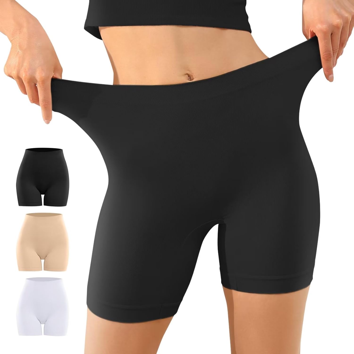 YouShow Lot de 3 Shorty Femme sous Jupe Douce Boxer Short Sécurité Legging Court sans Couture