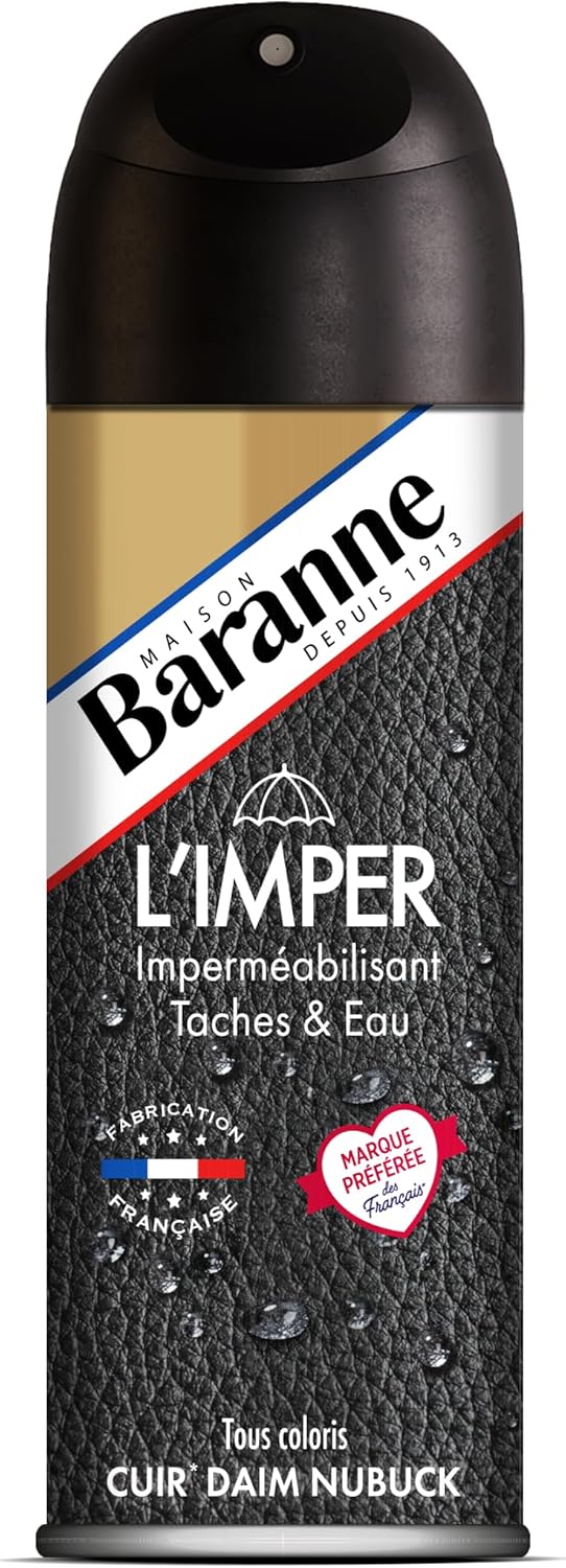Baranne - Impermeabilisant Taches et Pluie Tout Cuirs Véritables - Imperméabilisant Chaussure - Tissu, Textile, Daim - Préserve la Souplesse des Matières - Spray - 200ml