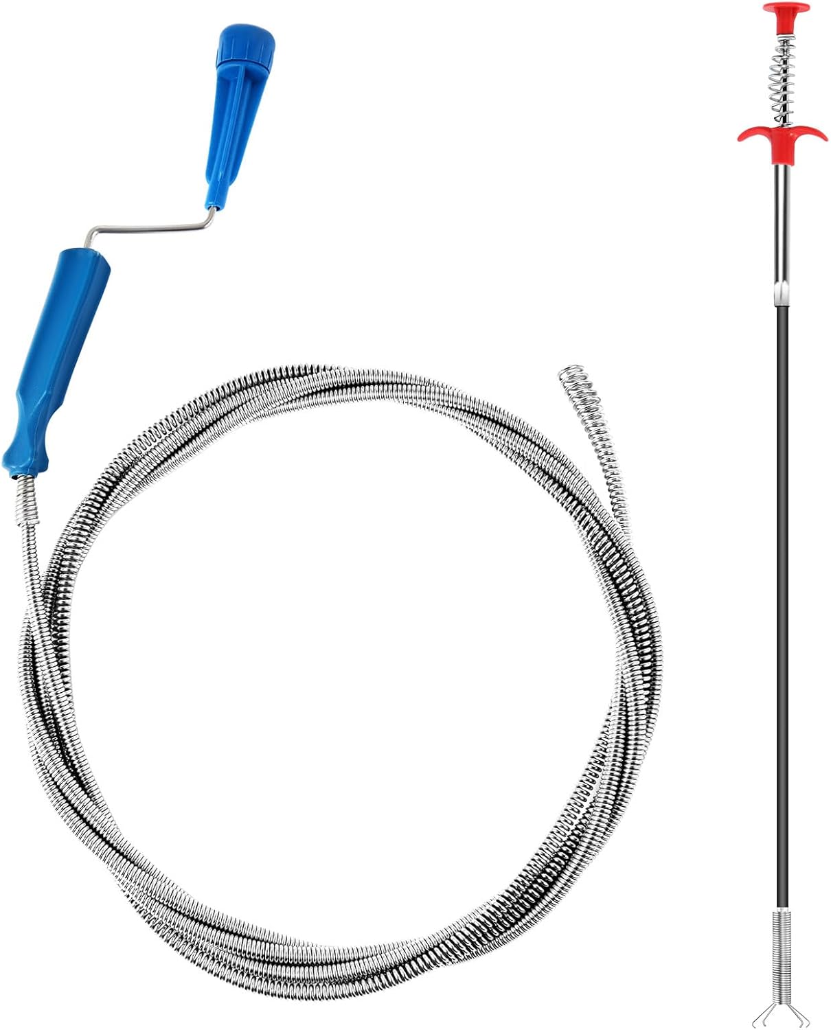 Lot de 2 Furet Deboucheur Canalisation Professionnel 3m & 0,6m Deboucheur wc Déboucheur canalisation Furet Plomberie Deboucheur evier Sonde De Debouchage Pour WC Evier Canalisation