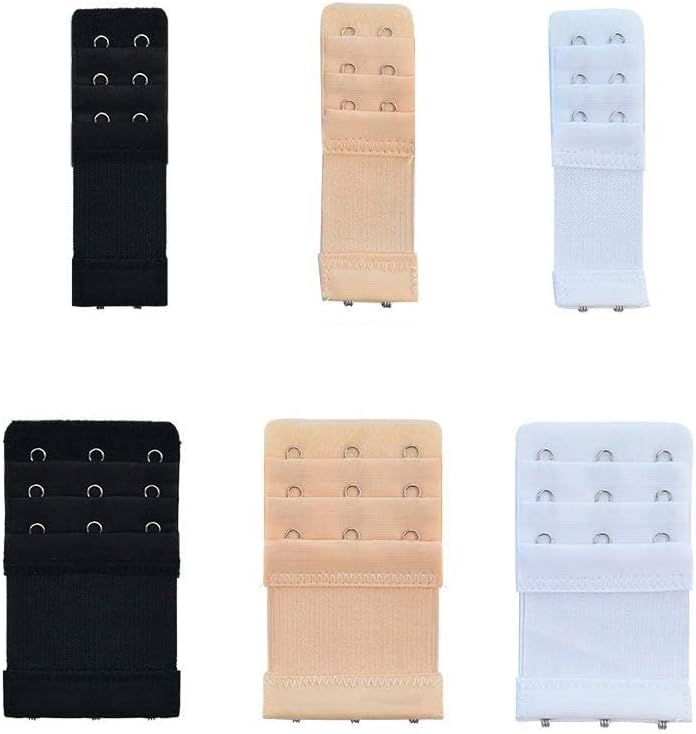 Extensions de soutien - gorge 2 crochets, extensions de soutien - gorge 3 crochets, extensions de soutien - gorge, femmes soutien - gorge lacets extensions élastiques Set de 3 rangées * 3 crochets et