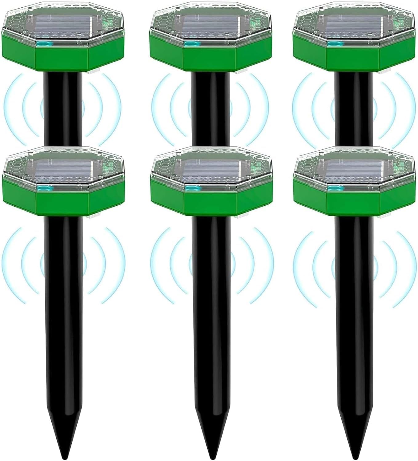 Taupe Ultrason Solaire Repulsif 6 Pièces, Anti Taupe Solaire Vibration et Ultrasons, Repousse Les Taupes et Autres Rongeurs pour Le Jardin et Les Pelouses