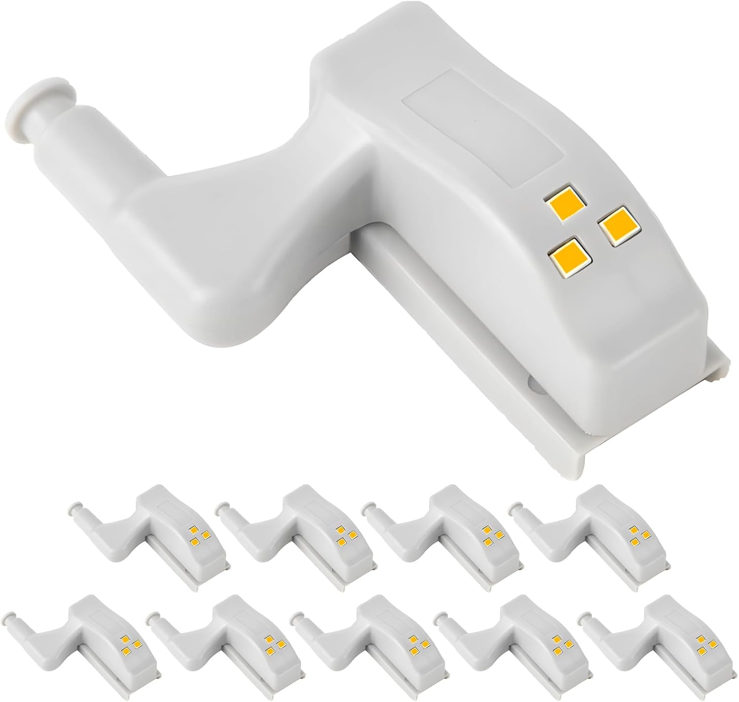 suuosl Lot De 10 LumièRes CharnièRe Led Pour CharnièRe Porte Placard, éClairage SpéCial Avec Capteur Automatique, Lampe De Placard Sans Fil 12v, LumièRe Cuisine, Chambre, Armoire, Led Pour Meuble