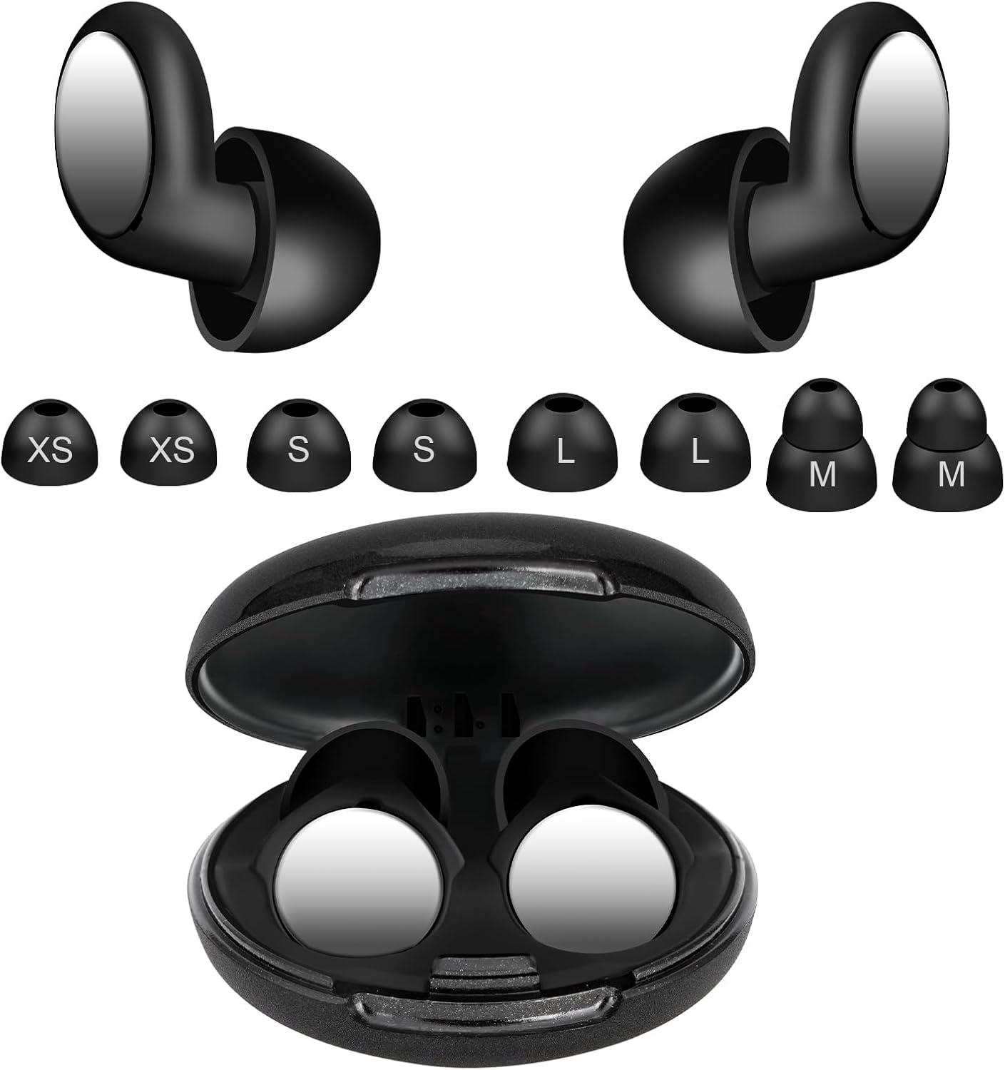 Bouchon D'oreille - 35 dB Bouchons d'oreilles Réutilisables Réduisant le Bruit pour Dormir, 8 Embouts en 4 Tailles(XS/S/M/L) Réduction du Bruit de pour Sommeil, Voyager, se Concentrer, Concerts