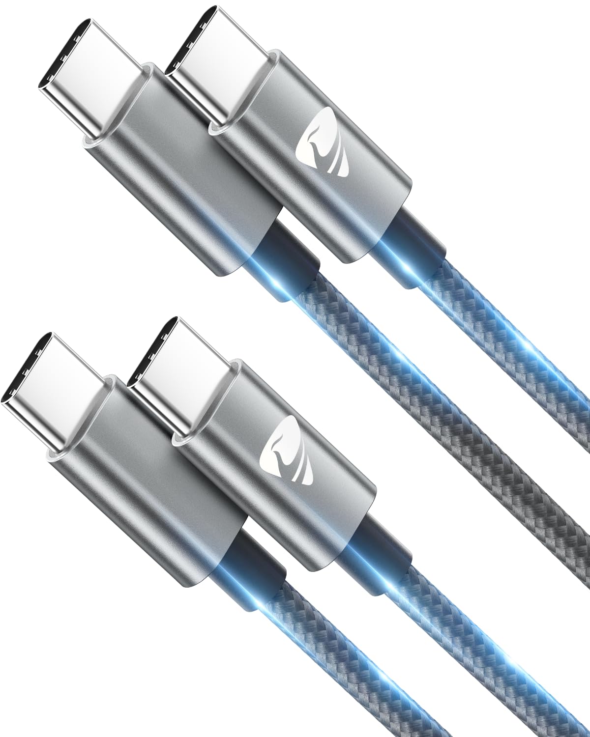 Cable USB C vers USB C Charge Rapide,100W [1M/Lot de 2] Cable Chargeur USBC 5A Câble Cordon Nylon Tressé Fil Ultra Solide pour Samsung Galaxy S25 S24 S23 iPhone 16 15 Pro MAX Pixel MacBook
