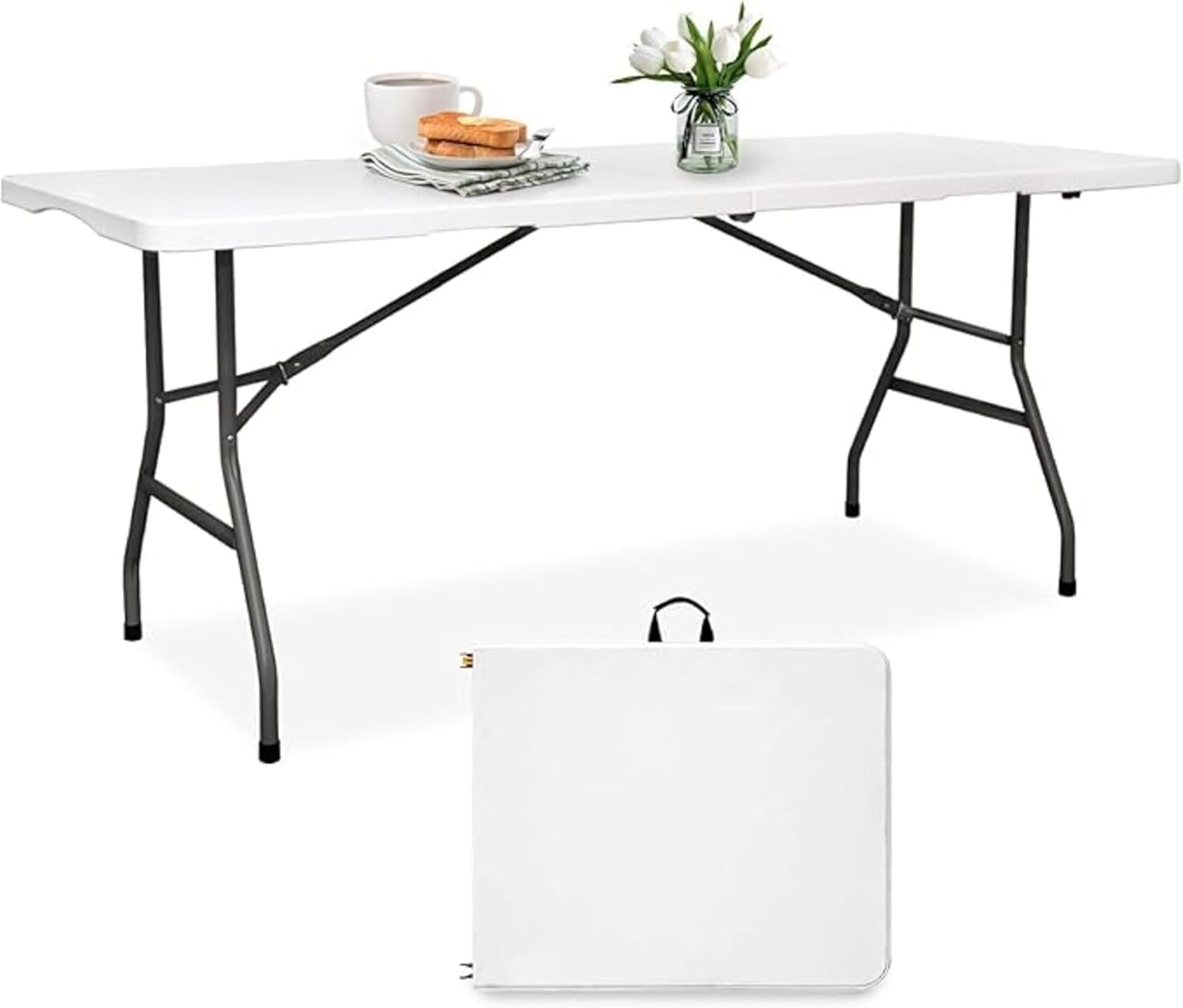 Table Pliante 180 x 70 x 75 cm – Entreprise Française - Jardin Extérieur Intérieur Camping 6/8 Personnes – Table de Jardin Pliable – Charge 120 kg – Idéale Fêtes - Pickstore