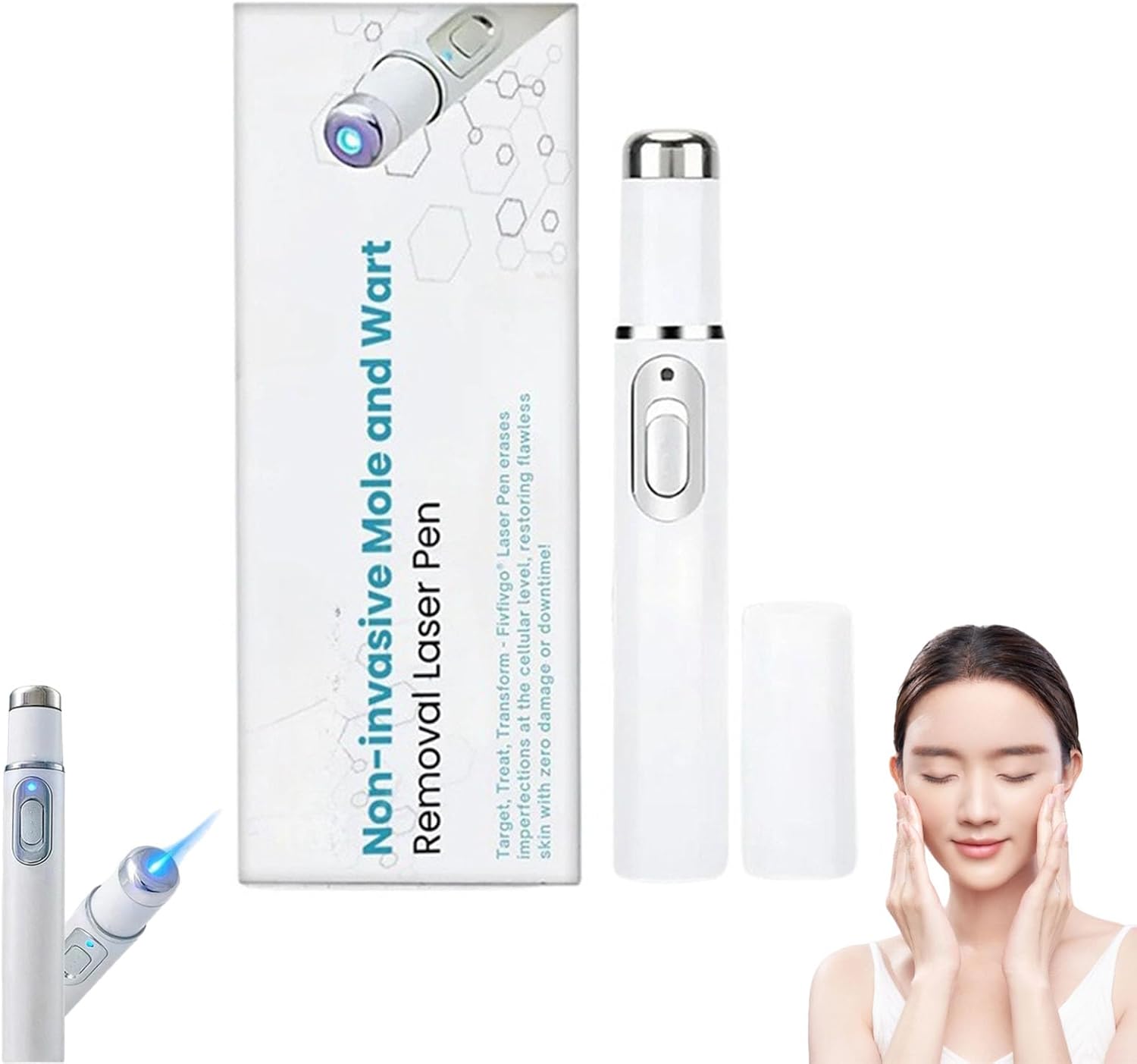 Stylo Laser Plasma Pour Enlever Les Verrues, Stylo Laser Anti-Taches, Stylos Laser Non Invasif Pour L'élimination Des Grains De Beauté Et Des Verrues Skin Spot Removal Pen for Face and Body (1PC)